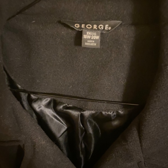 Black George Winter Pea Coat Sz 2X 18W-20W EUC - Picture 4 of 5